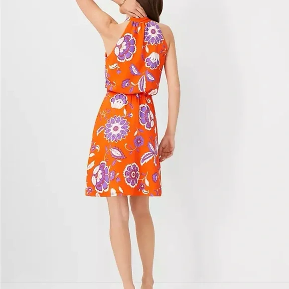 NWT Ann Taylor Petite Halter Flare Dress - Picture 3 of 8